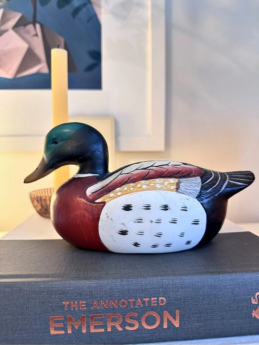 Hand-Painted Ceramic Mallard Duck - Vintage